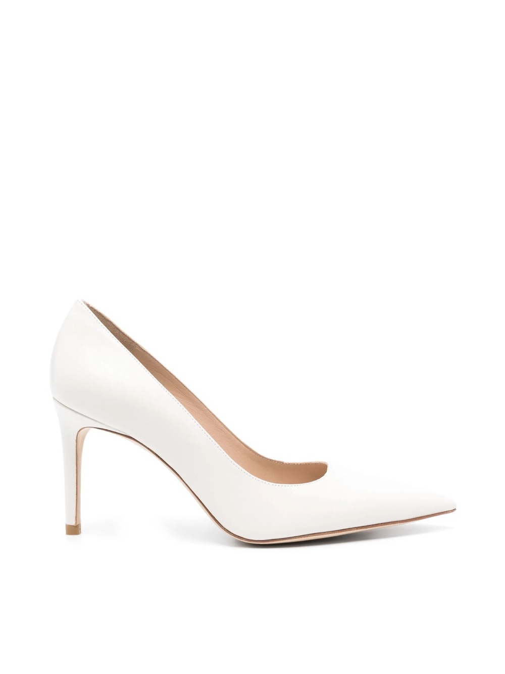 Stuart Weitzman Power 85 Cream Smooth Leather Pumps